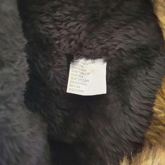 Black Check Flannel Hat with Flaps Faux Lined Cabincore - Picture 5 of 5